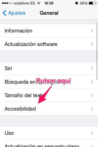 pulsar en accesibilidad controlar el iPhone moviendo la cabeza 1