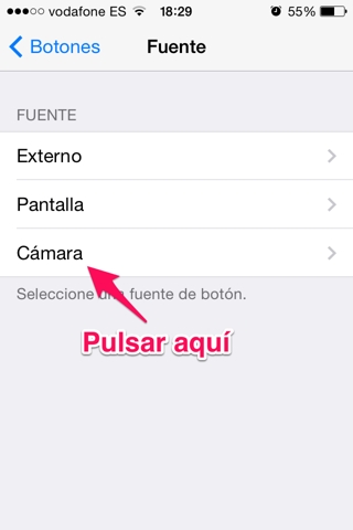 elegir cámara controlar el iPhone moviendo la cabeza 3