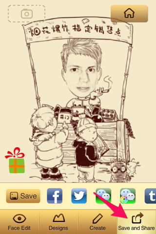 compartir o guardar en carrete crear una caricatura 6