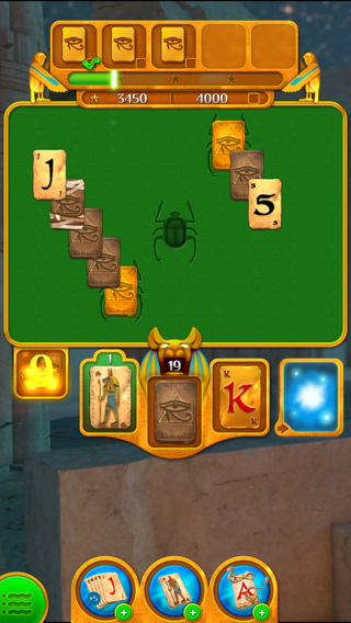 El juego APP de solitario de cartas para iPhone