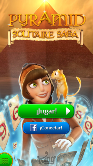 Pantalla principal del PYRAMID SOLITAIRE SAGA solitario de cartas para iOS