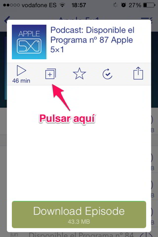 pulsar para añadir listas de podcasts 2
