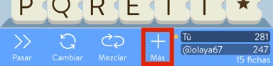 pulsamos "+" Cómo saber las letras del oponente