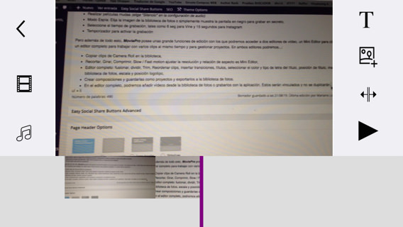 Editor completo cámara de vídeo para iPad