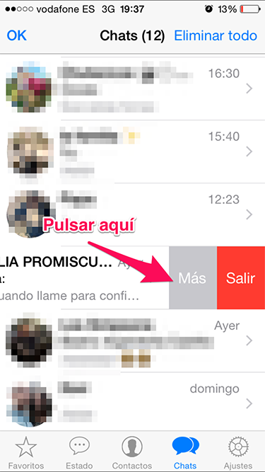 pulsar en más silenciar un grupo 2