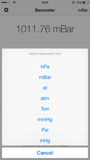 barómetro para iPhone 6