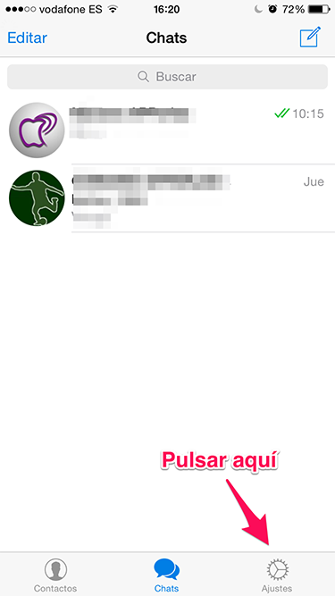 ir a ajustes  fotos de Telegram 1