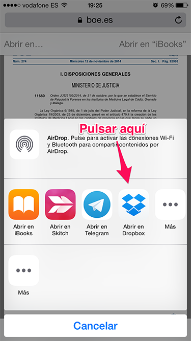 elegir aplicación PDF desde Safari 2