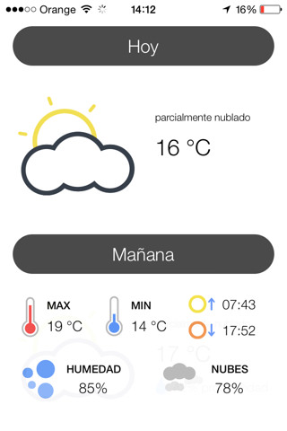 Detalles meteorológicos App del tiempo sencilla