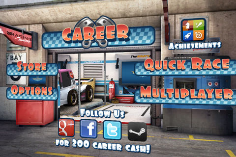 Pantalla principal de Mini Motor Racing Juego de carreras de coches