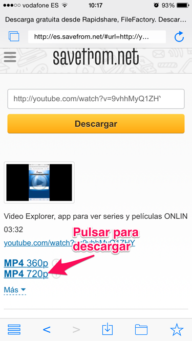 elegir formato vídeos de Youtube con 3