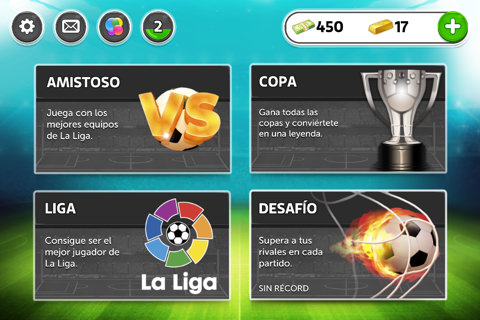 Pantalla principal Juego de fútbol oficial de la LFP