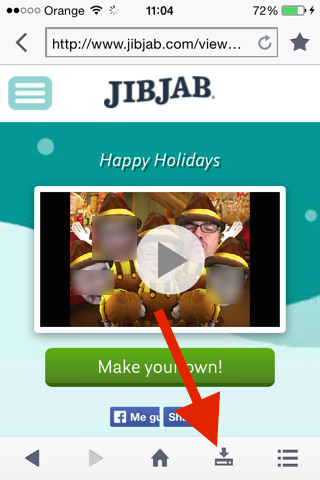 Pulsa en la opción de descarga del menú inferior guardar los vídeos de JIBJAB 6